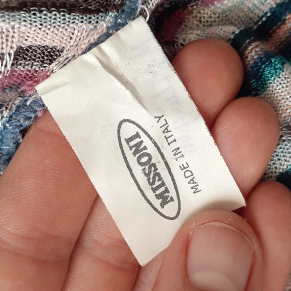 Masoni Tweed striped blouse blue pink size 46 us size 6 - Picture 7 of 9